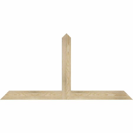 Ekena Millwork Portland Rough Sawn Timber Gable Bracket, Douglas Fir, 60"W x 30"H x 2"D x 4"F, 12/12 Pitch GBW060X30X0204POR00RDF